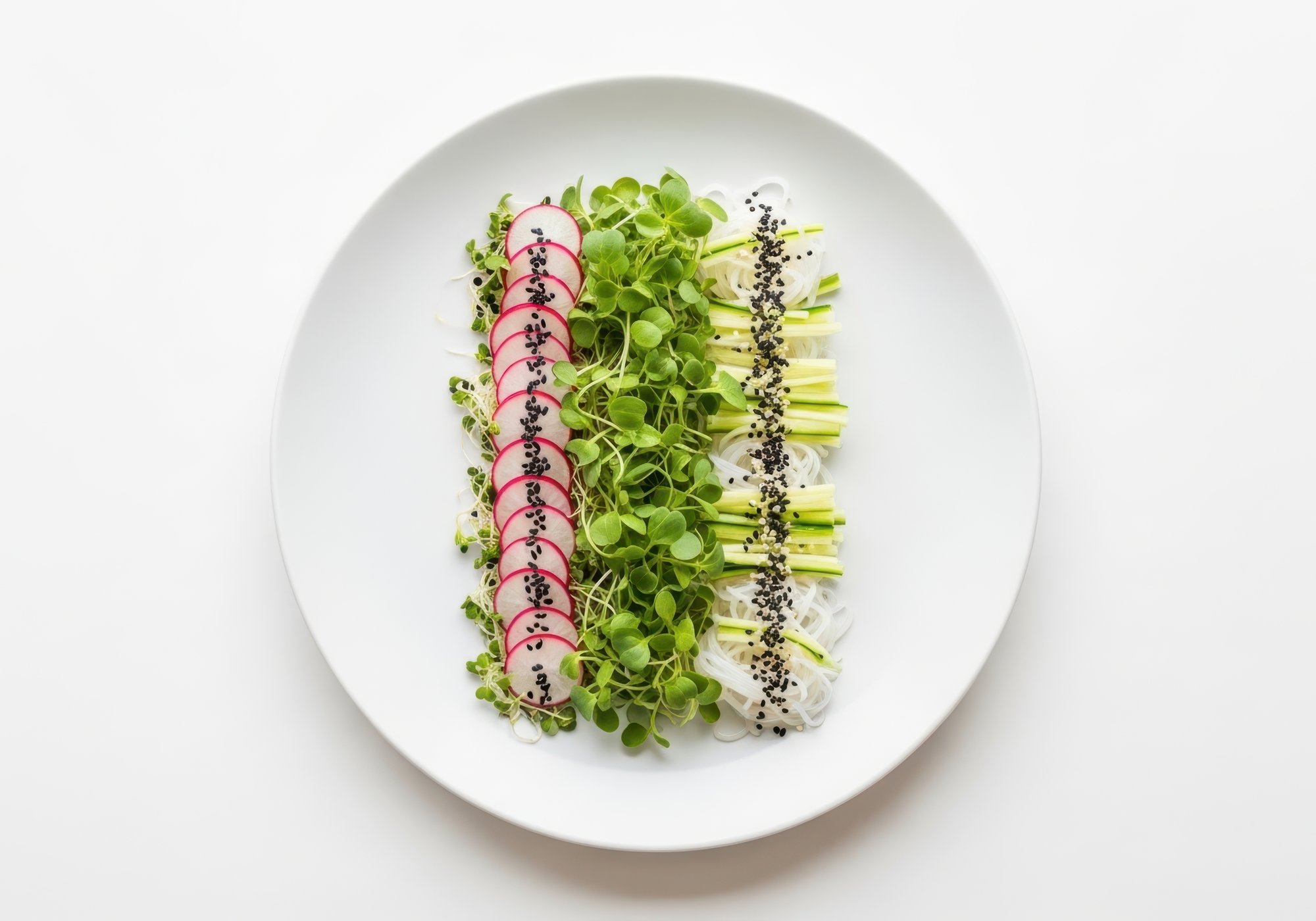 Plated starter with microgreens
